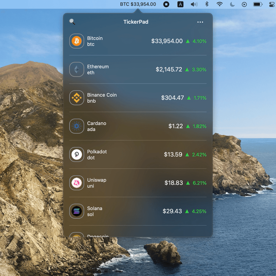 TickerPad Screenshot